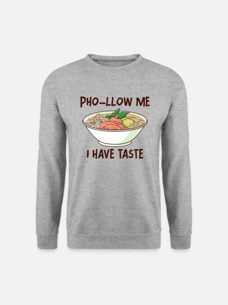 Lustige Pho Vietnamesische Nudelsuppe Pho - Unisex Pullover - Weißgrau meliert