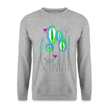 Forest abstract - Unisex Sweatshirt - salt & pepper - Front - Alina (178cm) & Michal (187cm)