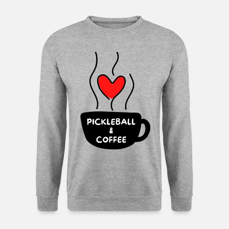 Pickleball & Kaffee - Unisex Pullover - Weißgrau meliert
