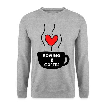 Aviron et café - Sweat-shirt Unisexe - gris chiné - Devant - Alina (178cm) & Michal (187cm)