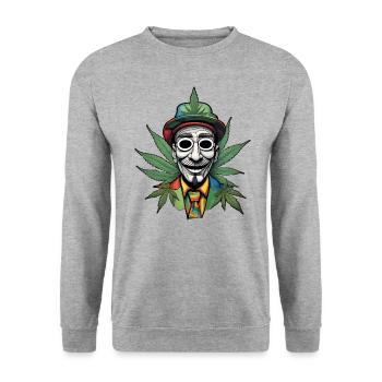Die charmante Stärke einzigartige Cartoonfigur - Unisex Pullover - Weißgrau meliert - Vorne - Alina (178cm) & Michal (187cm)