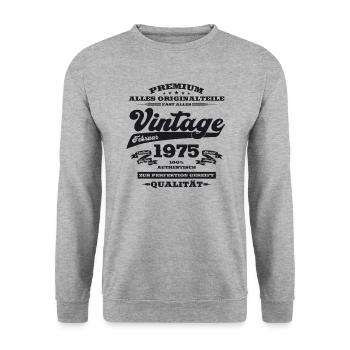 50th Birthday Gift Husband Original February 1975 - Unisex Sweatshirt - salt & pepper - Front - Alina (178cm) & Michal (187cm)