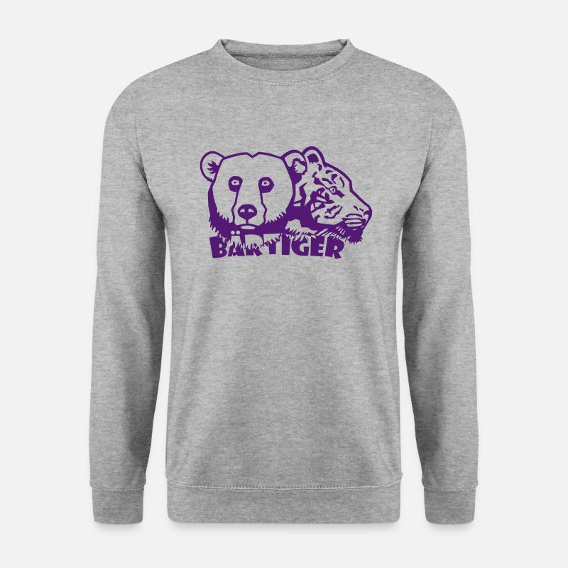 Bärtiger! - Unisex Pullover - Weißgrau meliert