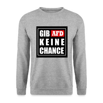 Gib afd keine chance - Unisex Pullover - Weißgrau meliert - Vorne - Alina (178cm) & Michal (187cm)