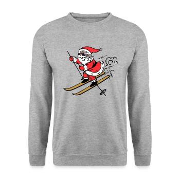 Ice Hockey Skiing Winter Sports Ice Snow Slope - Unisex Sweatshirt - salt & pepper - Front - Alina (178cm) & Michal (187cm)