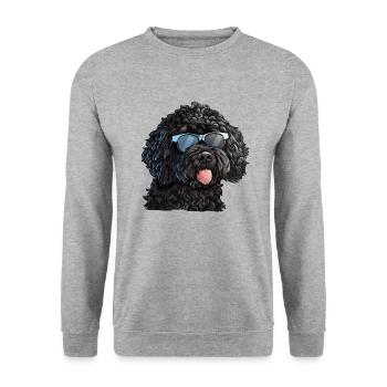 Portuguese Water Dog, Cão de Água Português - Unisex Sweatshirt - salt & pepper - Front - Alina (178cm) & Michal (187cm)