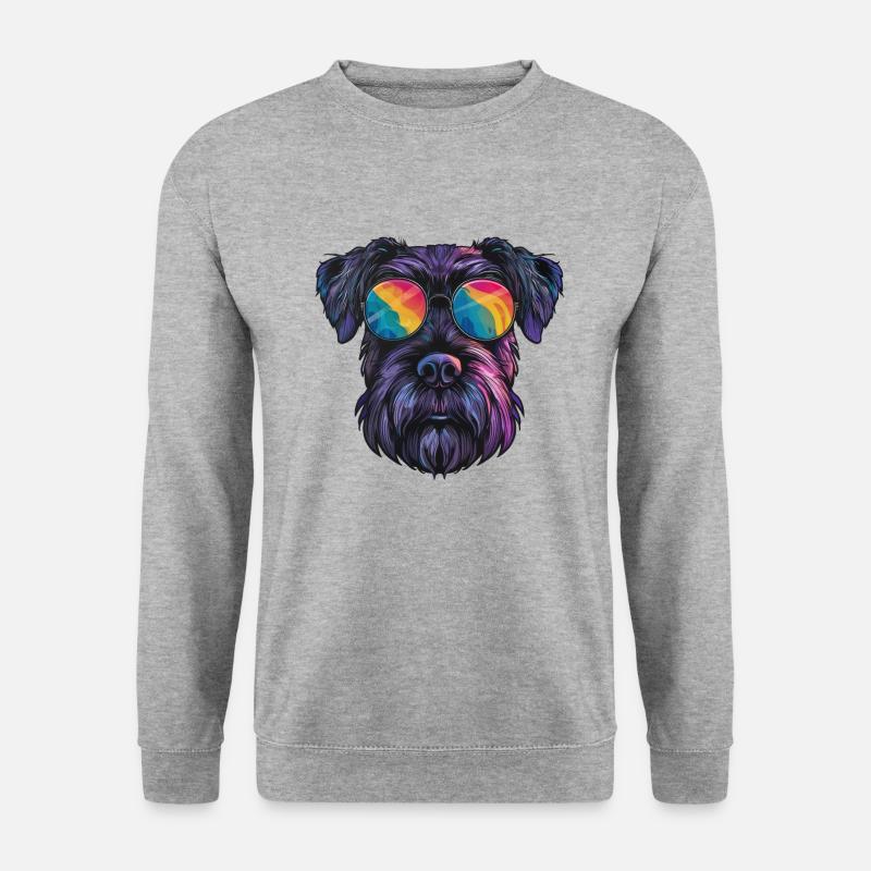 Schnauzer Géant, Schnauzer Géant, Chien - Sweat-shirt Unisexe - gris chiné