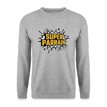 Super Pate - Unisex Pullover - Weißgrau meliert - Vorne - Alina (178cm) & Michal (187cm)