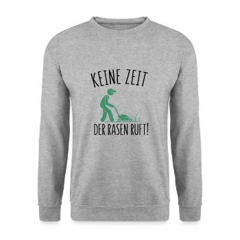 Rasenmäher Rasenpflege Platzwart Rasenflüsterer - Unisex Pullover - Weißgrau meliert - Vorne - Alina (178cm) & Michal (187cm)