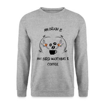 Bird Watching Bird Watching Birding Coffee - Unisex Sweatshirt - salt & pepper - Front - Alina (178cm) & Michal (187cm)