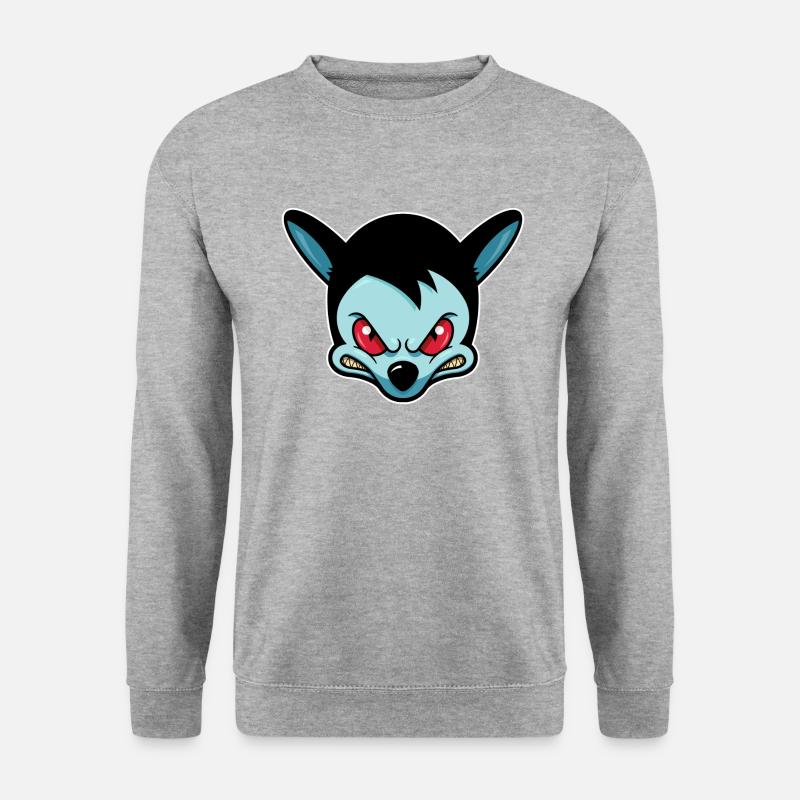 Angry Mouse - Wütende Maus - Unisex Pullover - Weißgrau meliert