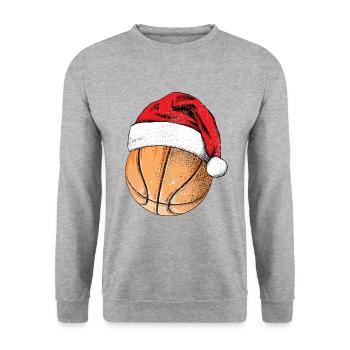 Basketball Santa T Shirt Merry Christmas Gift - Sweat-shirt Unisexe - gris chiné - Devant - Alina (178cm) & Michal (187cm)