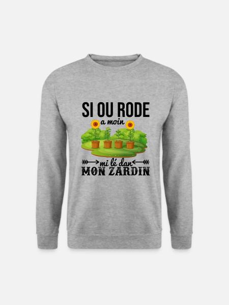 Design Jardinier ile de la réunion - Sweat-shirt Unisexe - gris chiné