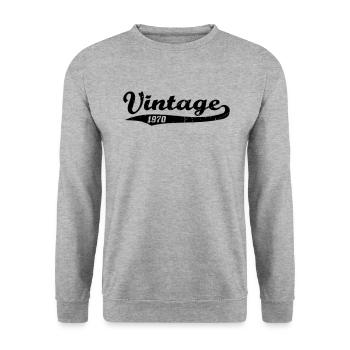 Vintage 1970s - Unisex Sweatshirt - salt & pepper - Front - Alina (178cm) & Michal (187cm)