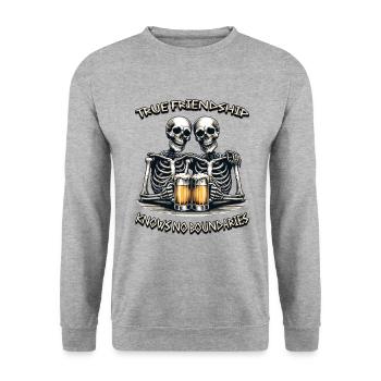 Boundless Friendship - Unisex Sweatshirt - salt & pepper - Front - Alina (178cm) & Michal (187cm)