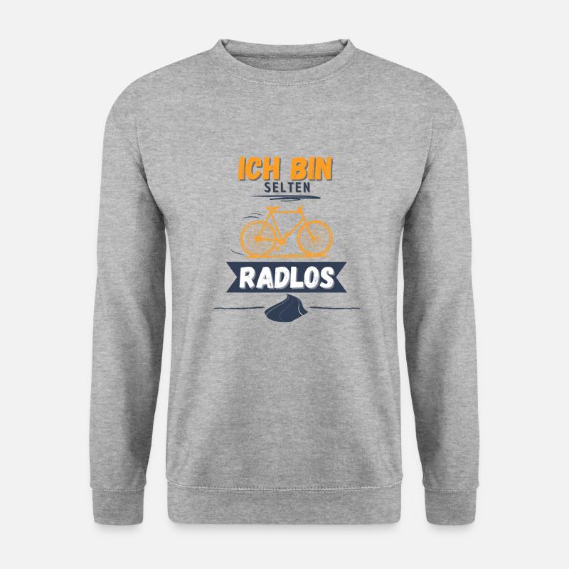 Ich bin selten radlos - Unisex Pullover - Weißgrau meliert