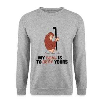 Hockey sur gazon Hockey « légende du hockey fort des singes » - Sweat-shirt Unisexe - gris chiné - Devant - Alina (178cm) & Michal (187cm)