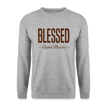 BLESSED Beyond Measure grunge - Unisex Sweatshirt - salt & pepper - Front - Alina (178cm) & Michal (187cm)
