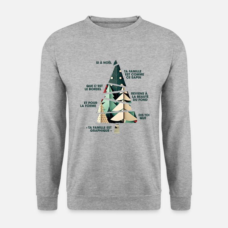 WEIHNACHTSBAUM DIAGRAMM FARBEN 2 - Unisex Pullover - Weißgrau meliert