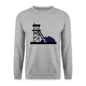 Charbon travail idée mine cadeau mine Hobby - Sweat-shirt Unisexe - gris chiné - Devant - Alina (178cm) & Michal (187cm)