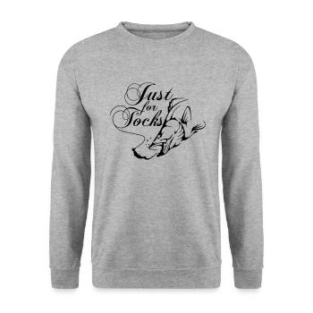 Just for tocks - Unisex Pullover - Weißgrau meliert - Vorne - Alina (178cm) & Michal (187cm)