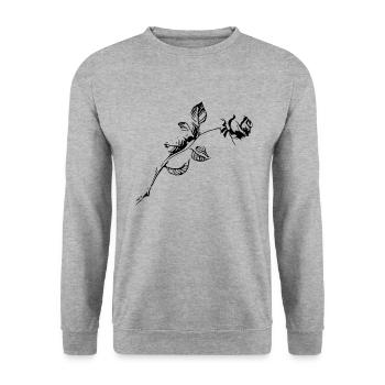rose - Unisex Sweatshirt - salt & pepper - Front - Alina (178cm) & Michal (187cm)