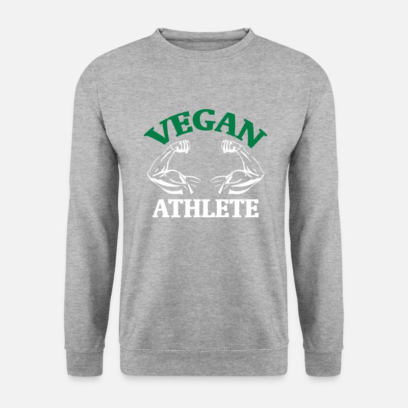 Athlete Vegan Vegan Vegetarier Veggie Geschenk - Unisex Pullover - Weißgrau meliert