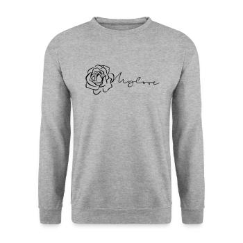 Mylove Rose - Unisex Pullover - Weißgrau meliert - Vorne - Alina (178cm) & Michal (187cm)