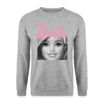 Barbie Noir Blanc Et Rose Écriture - Sweat-shirt Unisexe - gris chiné - Devant - Alina (178cm) & Michal (187cm)