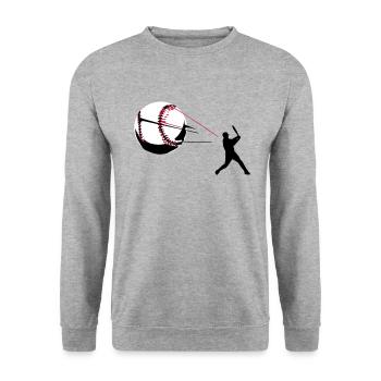 Baseball - Unisex Pullover - Weißgrau meliert - Vorne - Alina (178cm) & Michal (187cm)