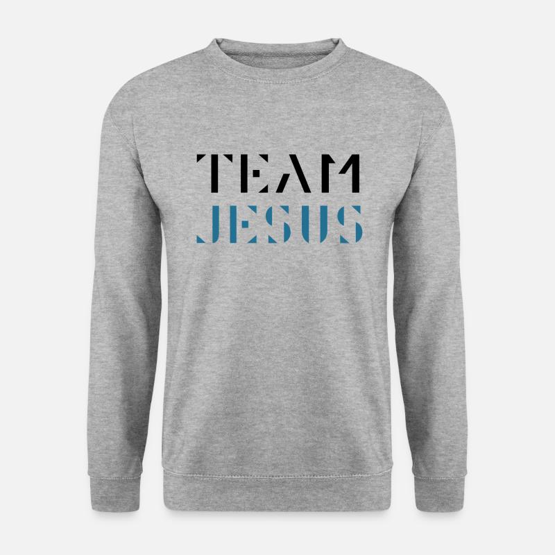 Team Jesus - Unisex Pullover - Weißgrau meliert