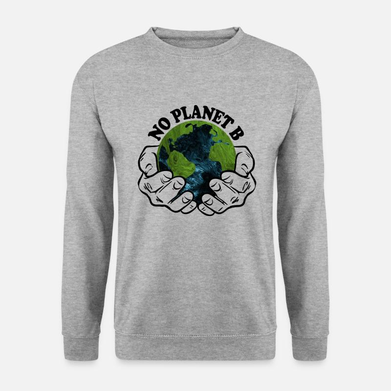NO PLANET B - Unisex Pullover - Weißgrau meliert