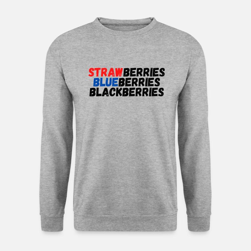 Erdbeeren, Heidelbeeren, Brombeeren - Unisex Pullover - Weißgrau meliert