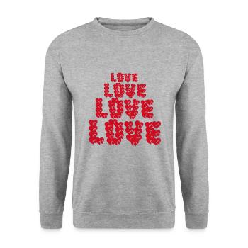 Love - Sweat-shirt Unisexe - gris chiné - Devant - Alina (178cm) & Michal (187cm)