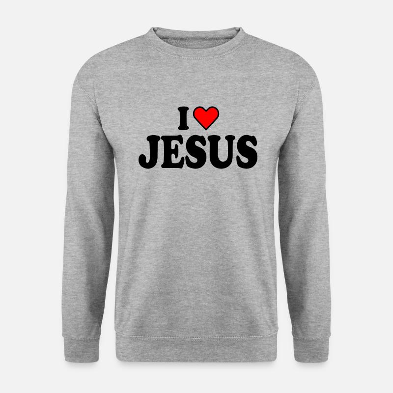 I love jesus - Unisex Pullover - Weißgrau meliert