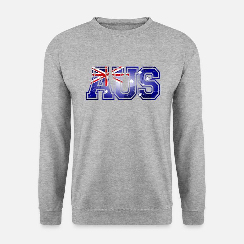 AUS Australien - Unisex Pullover - Weißgrau meliert