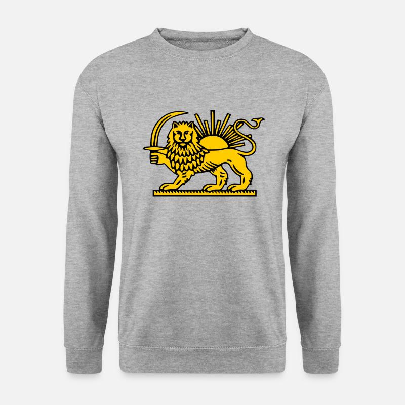 Iran löwe - Unisex Pullover - Weißgrau meliert