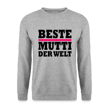 Beste mutti der welt - Unisex Pullover - Weißgrau meliert - Vorne - Alina (178cm) & Michal (187cm)