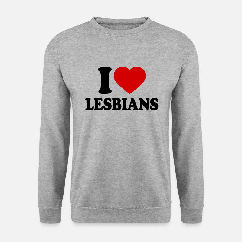 I love lesbians - Unisex Pullover - Weißgrau meliert