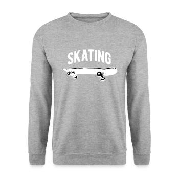 Skateboard Geschenk für Skateboardfahrer - Unisex Pullover - Weißgrau meliert - Vorne - Alina (178cm) & Michal (187cm)