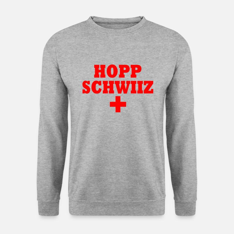 Hopp schwiiz - Unisex Pullover - Weißgrau meliert