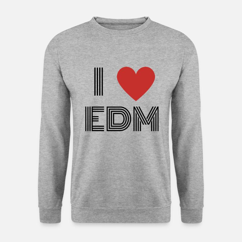 ICH LIEBE EDM - Unisex Pullover - Weißgrau meliert