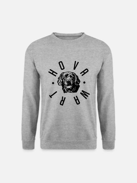 Hovawart Logo Kopf Hund Hundebesitzer Hundemensch - Unisex Pullover - Weißgrau meliert