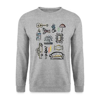Friends Icons - Unisex Sweatshirt - salt & pepper - Front - Alina (178cm) & Michal (187cm)