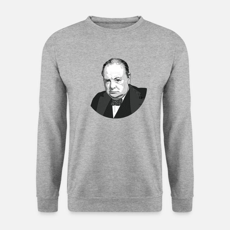 Winston Churchill - Unisex Pullover - Weißgrau meliert