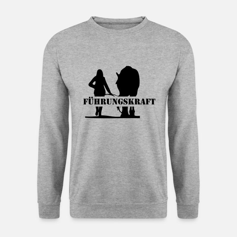 2541614 10437269 Pferd - Unisex Pullover - Weißgrau meliert