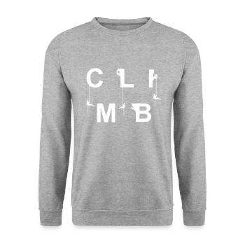 Climb climb mountaineer summiteer gift - Unisex Sweatshirt - salt & pepper - Front - Alina (178cm) & Michal (187cm)