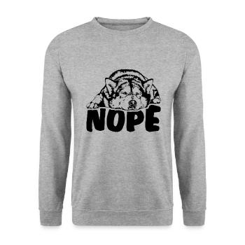 ALASKAN MALAMUTE Nope Chien Disant Chiens Dire - Sweat-shirt Unisexe - gris chiné - Devant - Alina (178cm) & Michal (187cm)