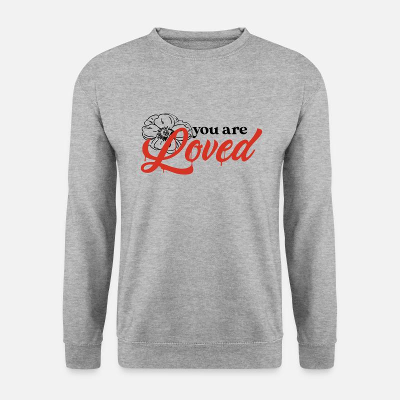 Du wirst geliebt - Unisex Pullover - Weißgrau meliert