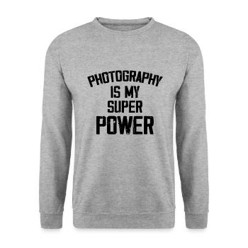 Photography Is My Super Power - Funny - Unisex Sweatshirt - salt & pepper - Front - Alina (178cm) & Michal (187cm)